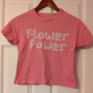 Mini Boden Cropped Applique Tee Shirt